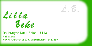 lilla beke business card